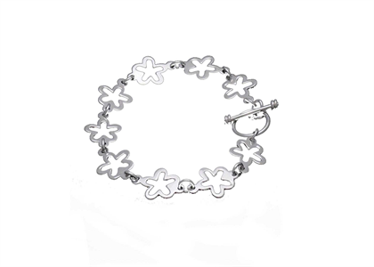 Silver Plated Womens Toggle Bracelet